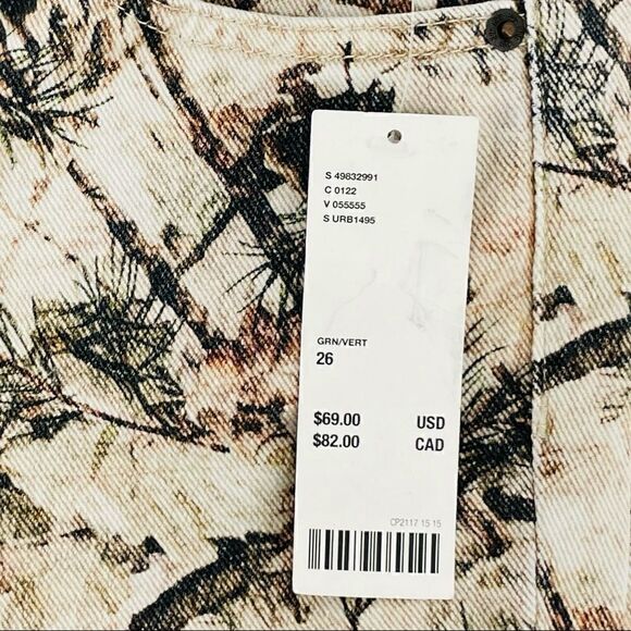 NWT UO BDG Forest Print Slim Straight Jeans - Picture 13 of 14